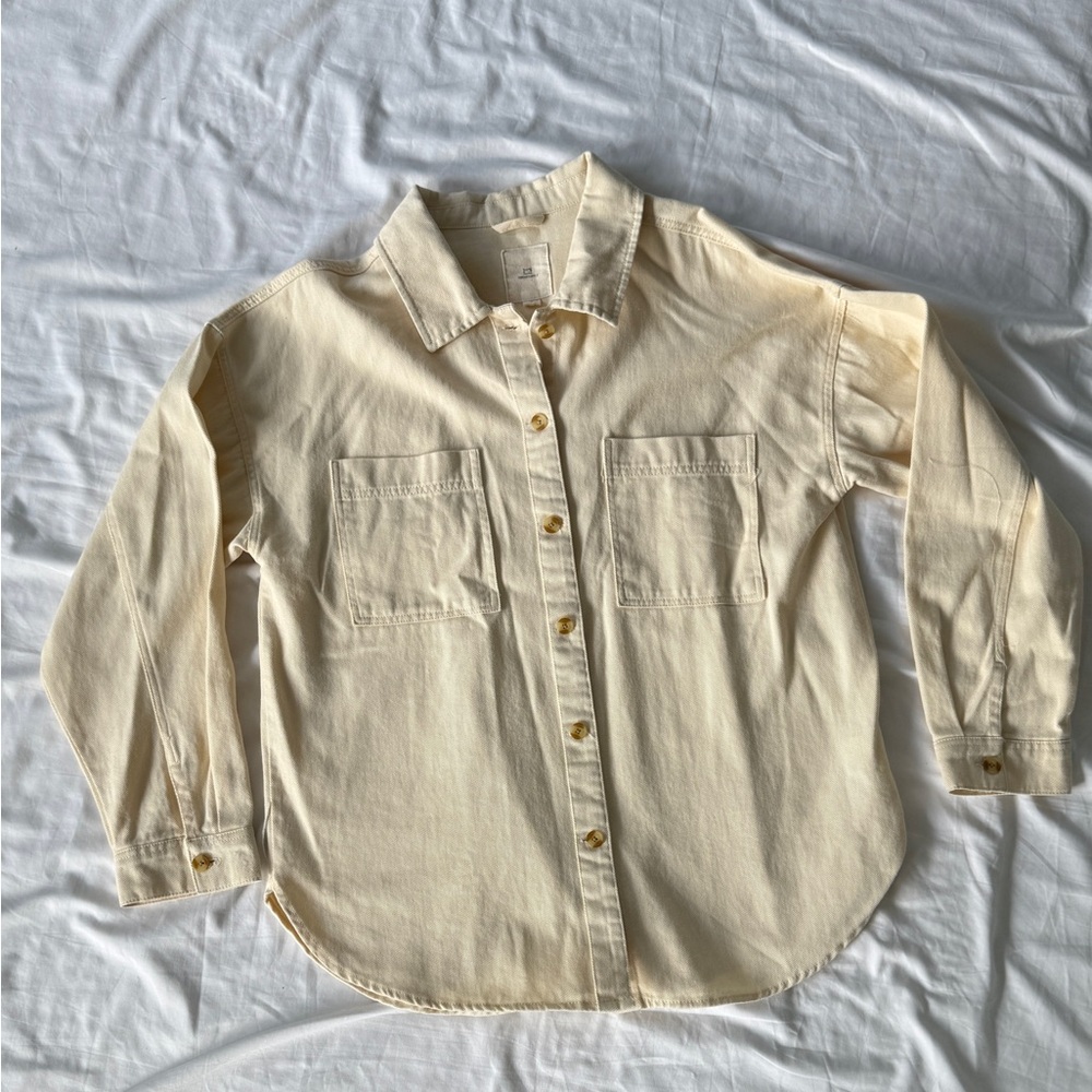 Thread & Supply Cream Lightweight Shirt Jacket women size L - Picture 4 of 9